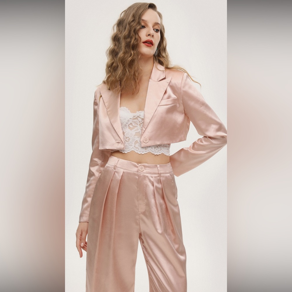 Pink satin set